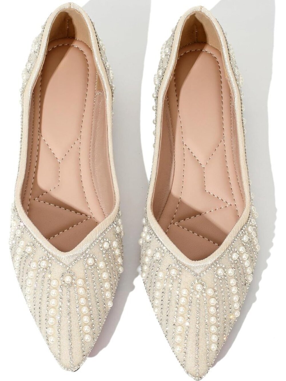 〽️Women's Apricot Flats Low Heel Comfort Pointed Toe Polyurethane Ballet Shoes